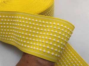 Special elastik - gul med hvide prikker, 7 cm